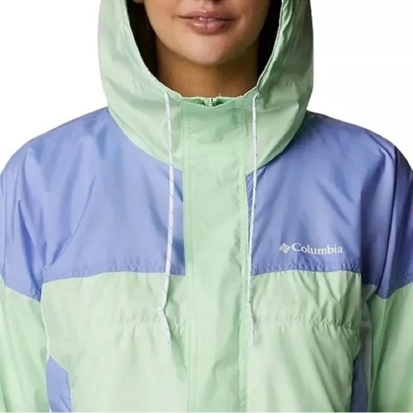 Columbia Flash Challenger Cropped Windbreaker Jacket Key West/Serenity/White NWT - Picture 1 of 6